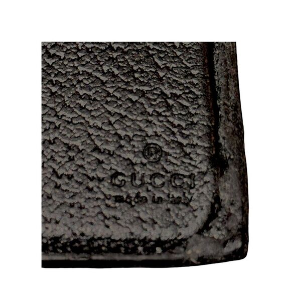 GG Marmont Men’s Black Pebble Leather Bi-fold Card Case Wallet Gold GG 428726 - Picture 6 of 13